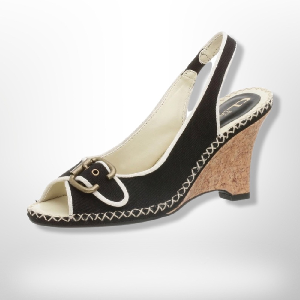 Woman's Brown Chinese Laundry Wedge Sling Backs